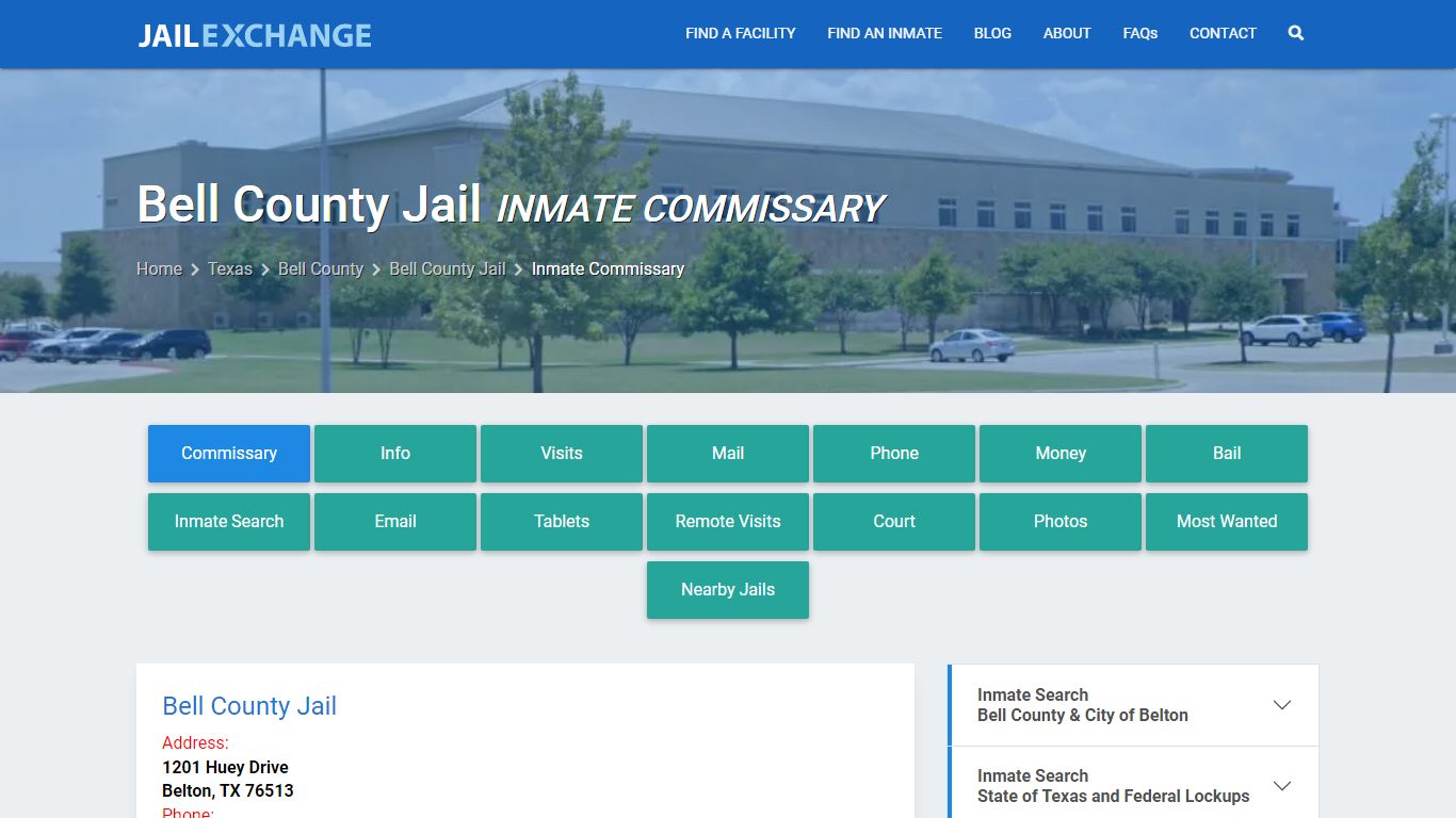 Inmate Commissary, Care Packs - Bell County Jail, TX