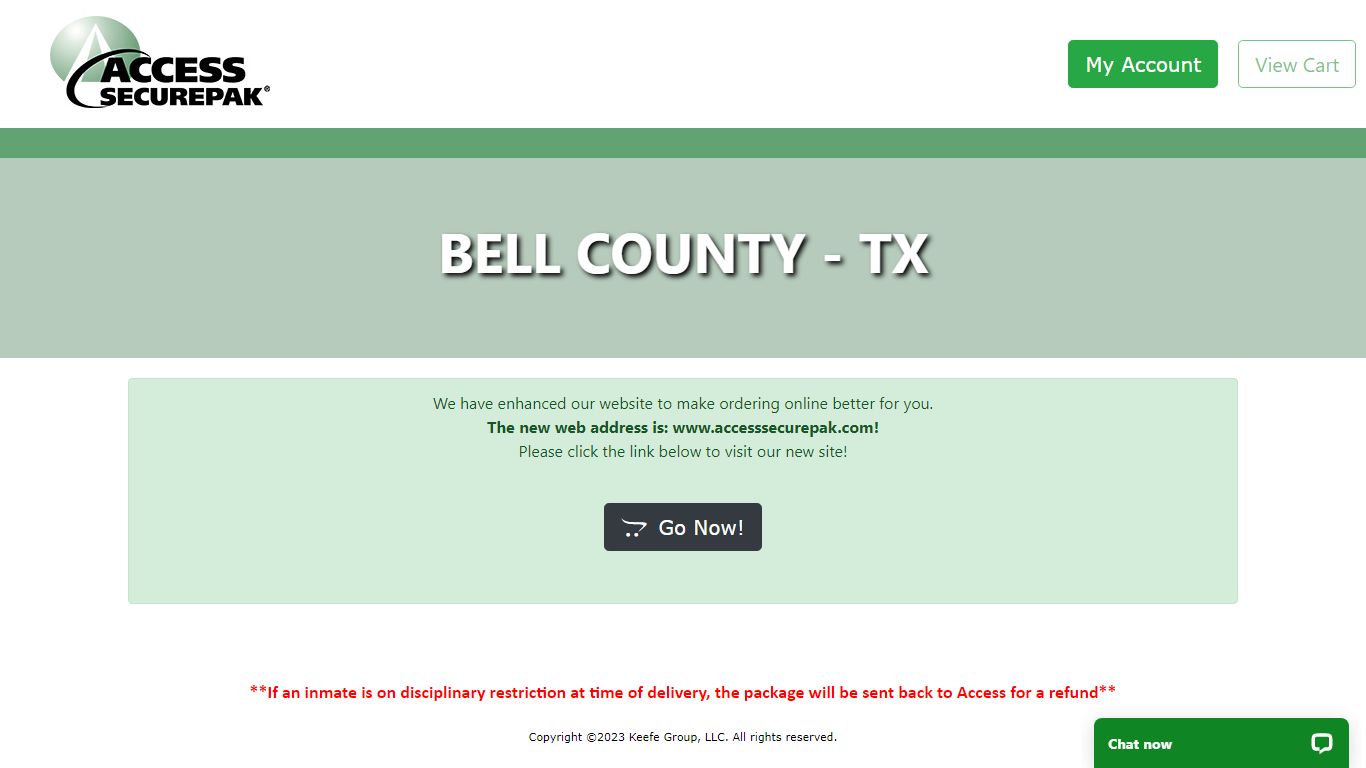 Access Securepak - Bell County Jail - TX - Welcome